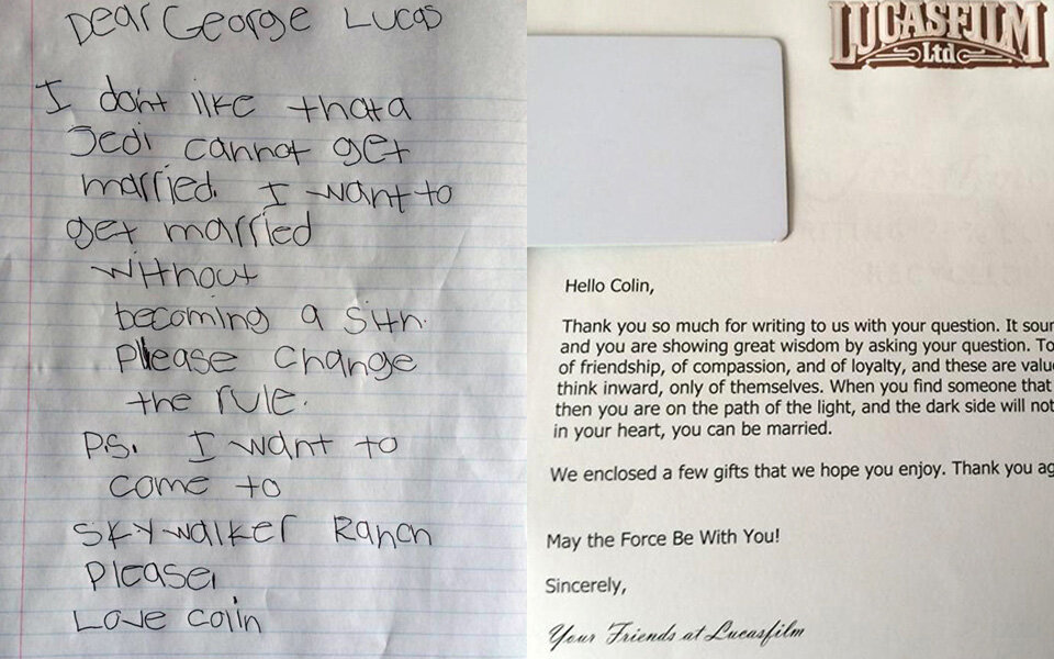 7-Jähriger schreibt George Lucas - bekommt beste Antwort