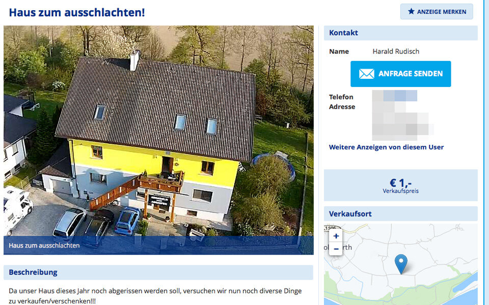 Österreicher verkauft sein Haus um 1 Euro - buzz.at