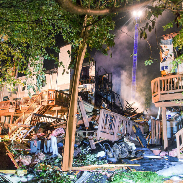 Bei einer Explosion in Columbia (USA) flog ein ganzes Haus in die Luft