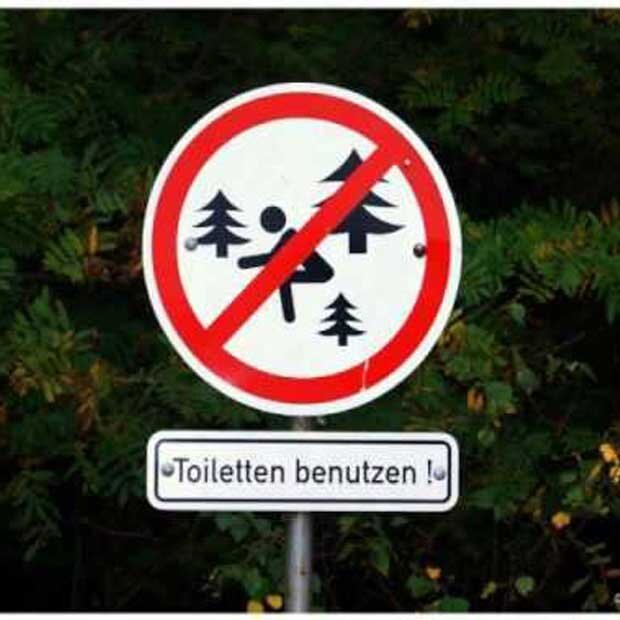 Bitte nicht in den Wald machen!